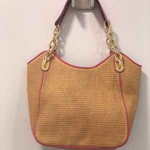 Michael Kors Straw Shoulder Bag